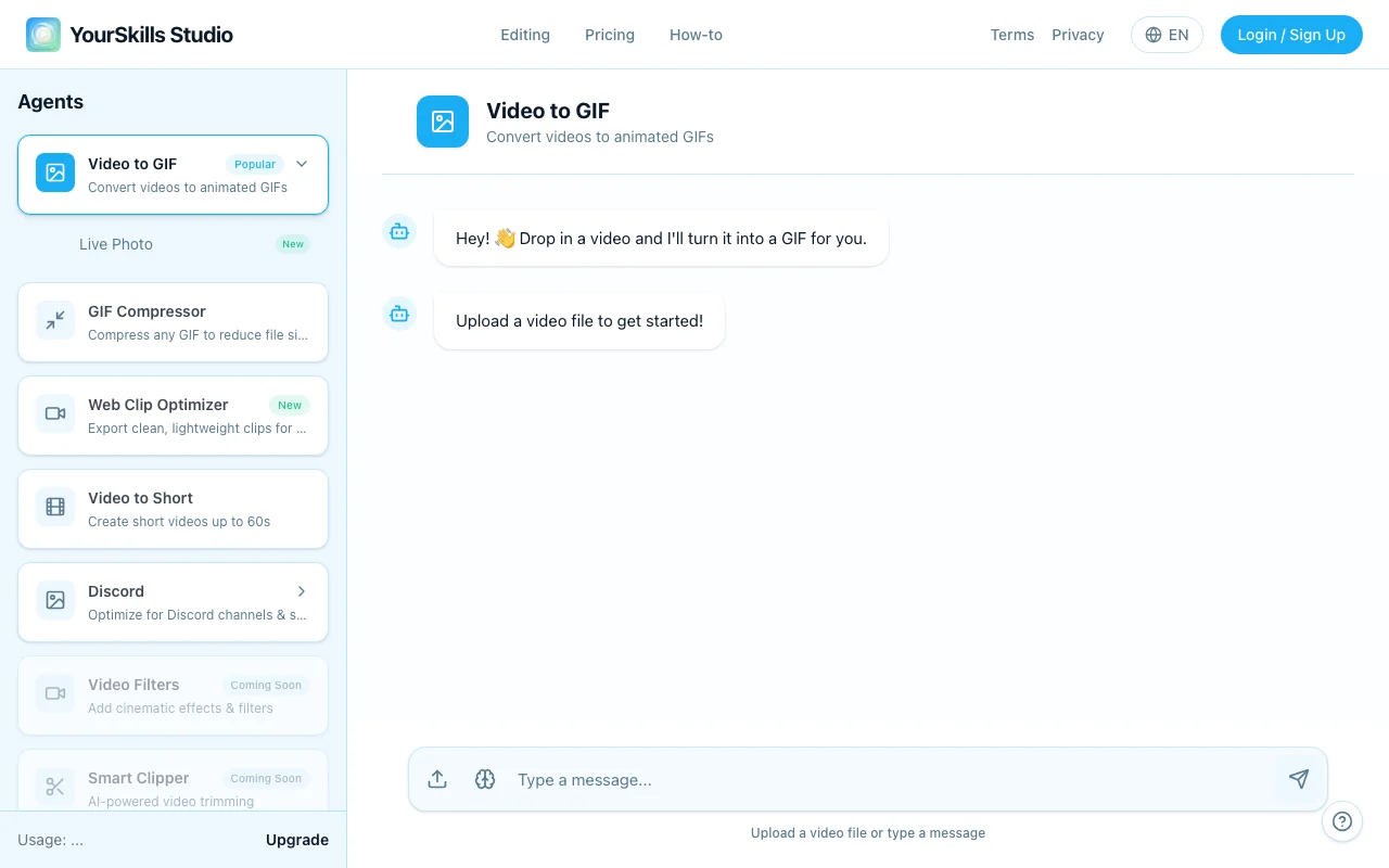 GIF Maker upload step